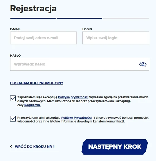 Rejestracja w Sportaza Casino